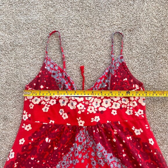 Y2K American Eagle Outfitters Blue & Red Retro Babydoll Midi Dress M - Picture 5 of 8